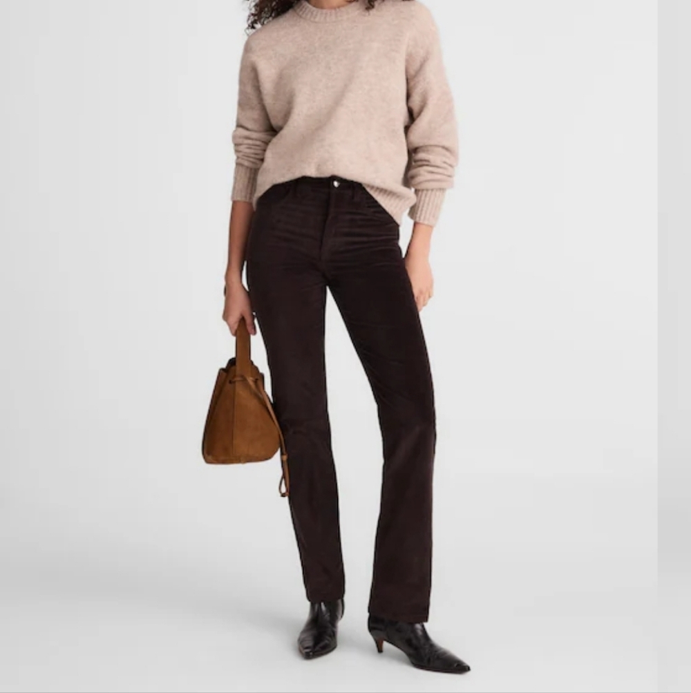 NWT Madewell Long line Straight Brown Corduroy Pants 29